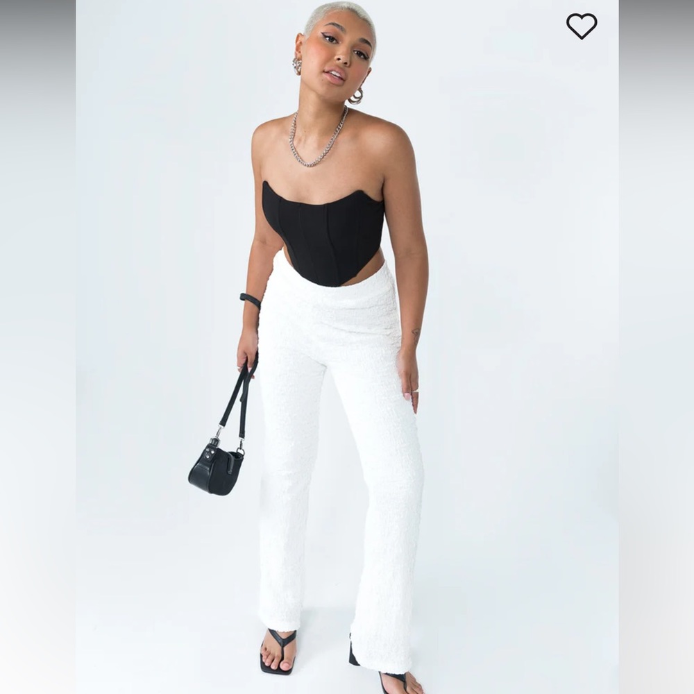 Princess Polly Walking On Air White Pants